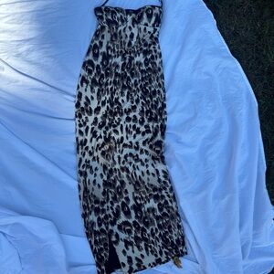 Cheetah strapless maxi dress